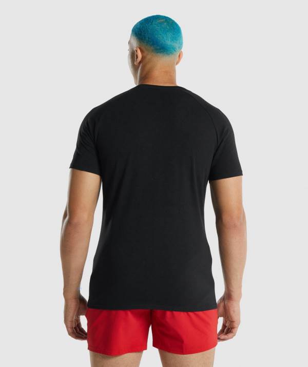 Panske Tricka Gymshark Apollo Čierne | AV2650187